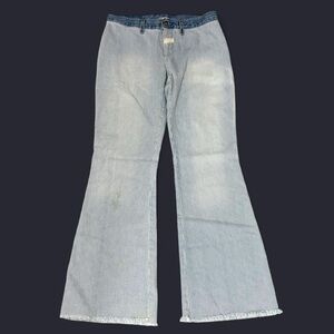Y2K Vintage Riley Railroad Stripe Low Rise Bootcut Flare Jeans with Levi’s Parts